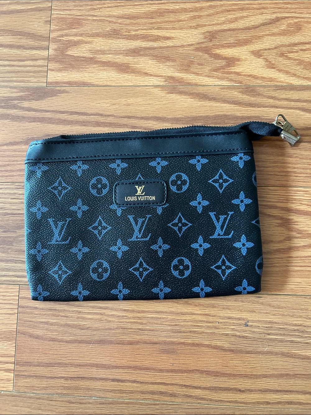 Louis Vuitton Black with Blue Monogram Toiletry Pouch
